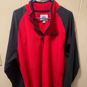 Old Navy Red and Black Quarter-Zip Pullover